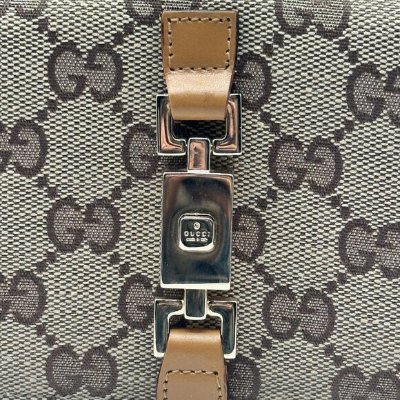 Unused Vintage Gucci Jackie Wallet - Gucci Monogram/Tan Leather - Picture 5 of 6